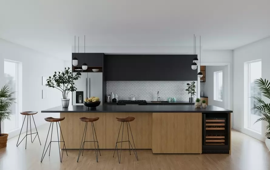 kitchen-large-island-bar-stools-wine