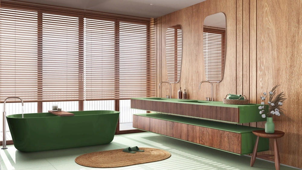 minimalist-wooden-bathroom-green-beige-tones